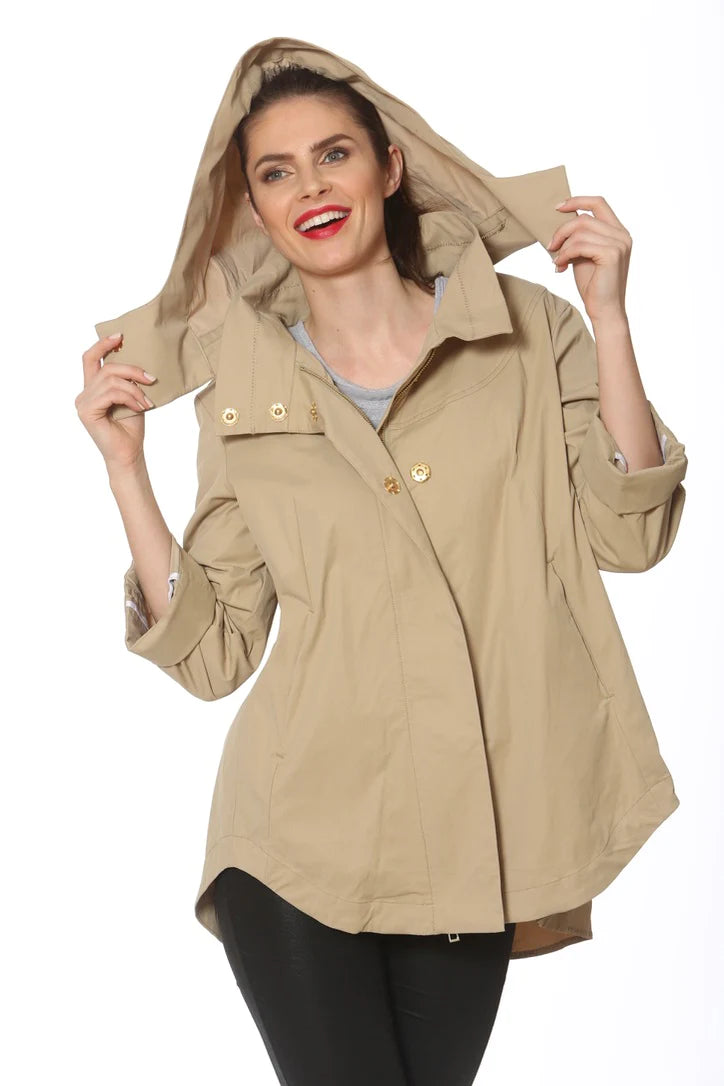 Rains long top jacket khaki