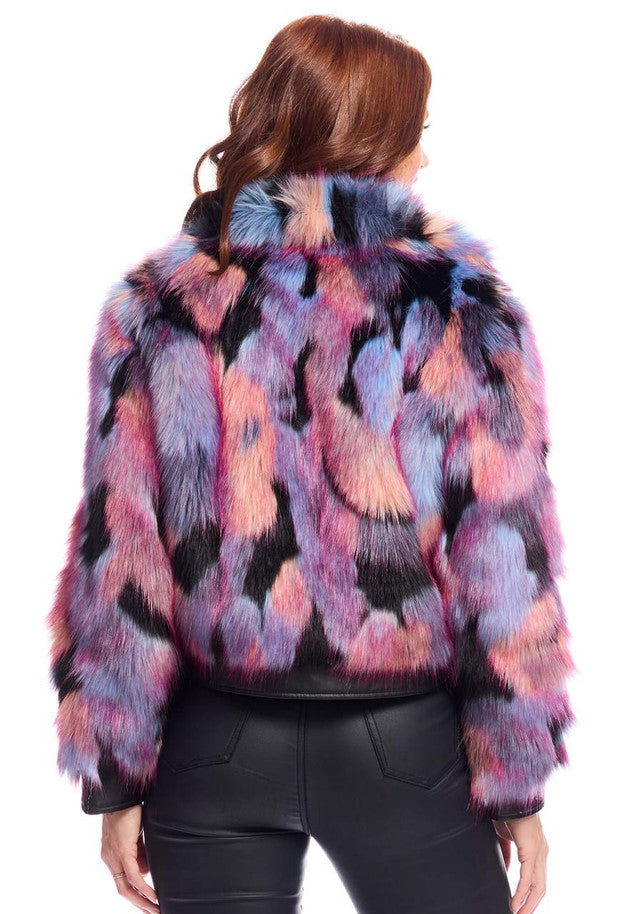 Love Token Alex Faux Fur Jacket in Blush | Formal Gowns & Casual Wear for Women
