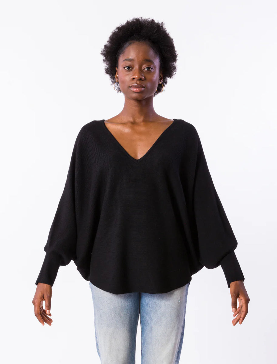 Ryu V-Neck Top-Black – Benjamin's & Libba's