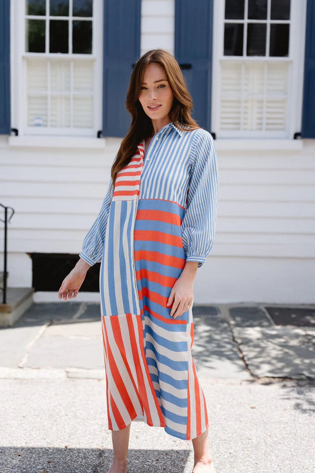 Sienna Midi Dress Nantucket Collection-True Red – Benjamin's & Libba's