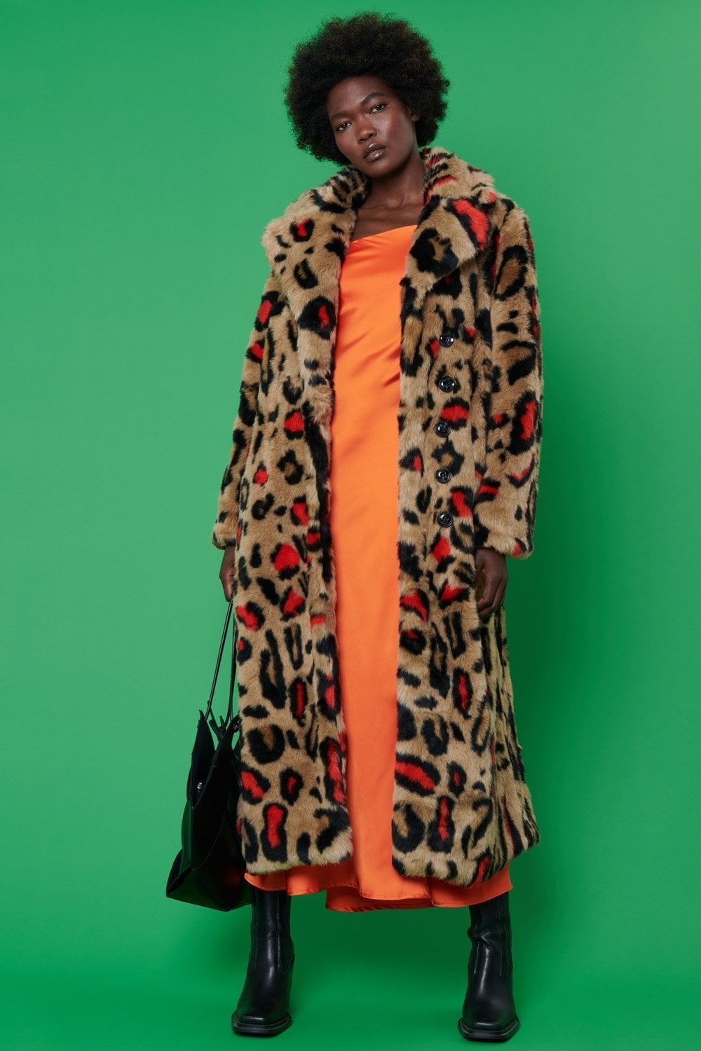 Faux Fur Leopard Print Maxi Coat Benjamin s Libba s