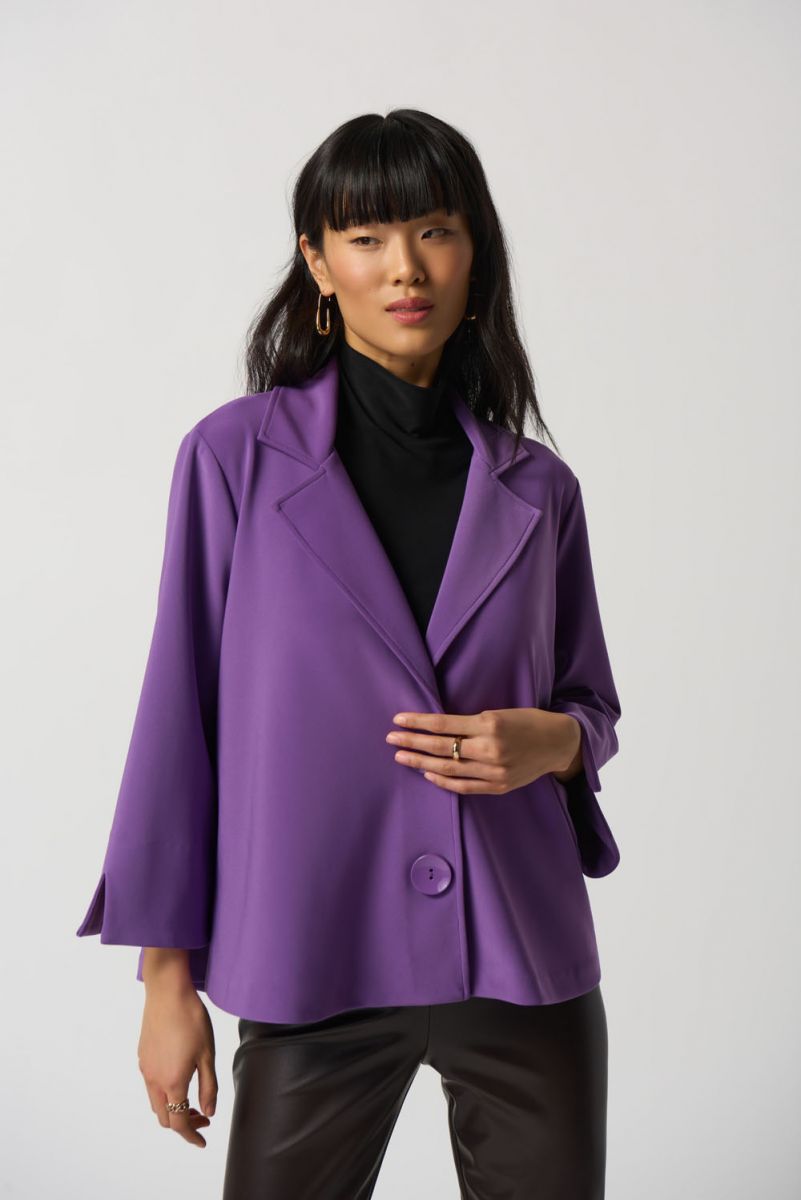 Notched Collar Boxy Jacket - Violet – Benjamin's & Libba's