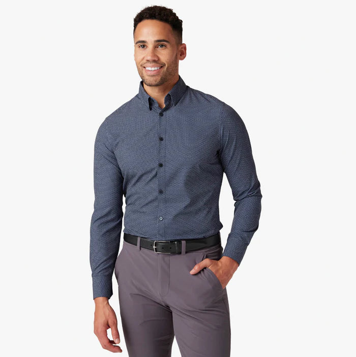 Leeward Dress Shirt - Navy 3D Cube Benjamin's & Libba's Leeward Dress Shirt - Navy 3D Cube Benjamin's & Libba's