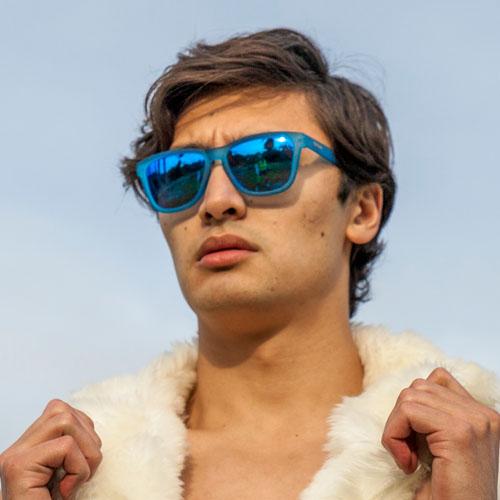 GoodR Falkor\'s Fever Dream Blue Mirror Sunglasses Blue on Blue Sunglasses | Falkor main image 4